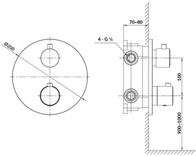 Cersanit Zen, podomietková vaňová-sprchová batéria 2-výstupová, čierna matná, S951-567