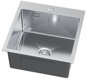Erga HD, 1-komorový oceľový drez 460x450x210 mm, oceľová, ERG-MLS-HD4645