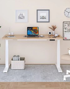 Výškovo nastaviteľný písací stôl Alto 101 White - neštandardné rozmery
