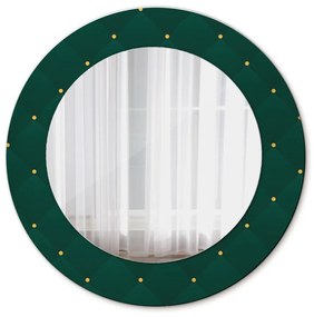 Okrúhle dekoračné zrkadlo s motívom Zelená luxusná šablóna fi 50 cm