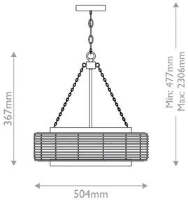 Quoizel QZ-WAYLON-4P-AWH - Závesný luster WAYLON na reťazi 4xE27/60W/230V, priemer 50,4 cm