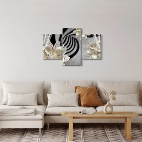 Obraz - 3D zlaté kvety (90x60 cm)