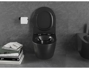 Mexen Lena Rimless závesné WC so sedátkom s pomalým zatváraním, čierna matná - 30221085