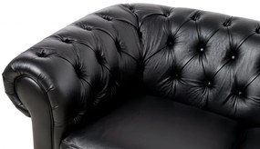 Kožená pohovka CHESTERFIELD - 3P, sivá (Rimini)