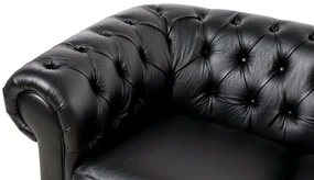 Kožená pohovka CHESTERFIELD - 3P, sivá (Rimini)