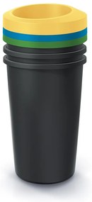 Set košov na triedený odpad, okrúhle, 3 x 45 l, farebná