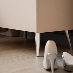 NOČNÝ STOLÍK MARION 2 KAŠMÍR STRIEBORNÉ NOŽIČKY PUSH