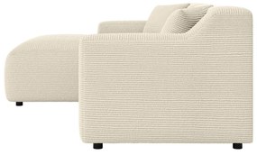 Béžovo-krémová menčestrová rohová pohovka (ľavý roh/s leňoškou) Martin – Ropez