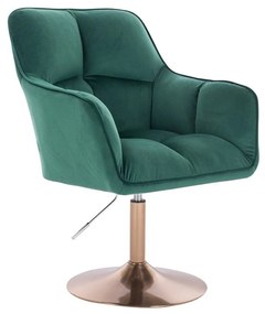 LuxuryForm DESIGN Kreslo AMALFI VELUR na zlatom tanieri - zelené