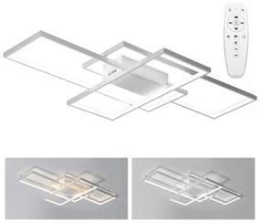 Stropné svietidlo LED Rectangle + ovládač biele