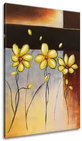 Gario Ručne maľovaný obraz Žlté kvietky Rozmery: 70 x 100 cm