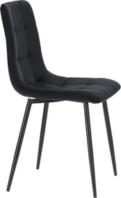 GARDEN LINE Moderná prešívaná zamatová stolička Farba: čierna