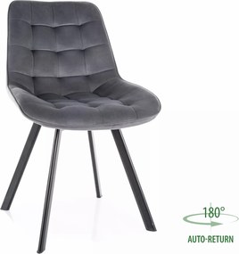 SI Monti Velvet stolička sivý