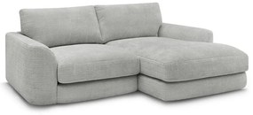 Svetlosivá ženilková rohová pohovka (pravý roh/s leňoškou) Leonore – Bobochic Paris