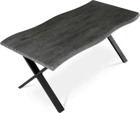 Jedálenský stôl 180x90 cm HT-F4318 GREY sivý dub / čierne nohy