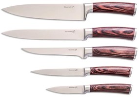 G21 Gourmet Nature 5-dielna sada nožov + bambusovýblok