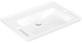 VILLEROY &amp; BOCH ViCare závesné umývadlo bez otvoru, bez prepadu, 800 x 550 mm, biela alpská, s povrchom CeramicPlus, 4A6883R1