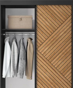 Šatní skříň Marrphy 120 cm dub Caramel/černá