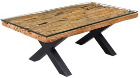 Dizajnový konferenčný stolík Shark 110 cm recyklované drevo