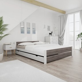 Posteľ IKAROS DOUBLE 140 x 200 cm, biela/dub hľuzovka Rošt: S latkovým roštom, Matrac: Matrac COCO MAXI 20 cm