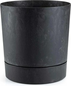 Květináč s podmiskou AZALEA 22,5 cm černý beton
