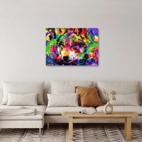 Obraz - Vlk s graffiti (70x50 cm)