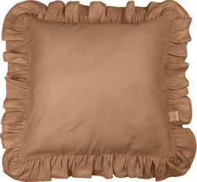 Vankúš s volánom čokoládová 40x40cm
