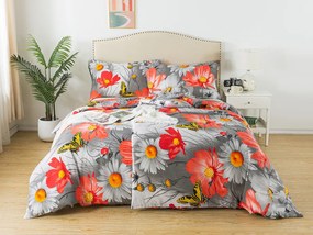 XPOSE® Bavlnené obliečky KARLA na dve postele - oranžové/sivé