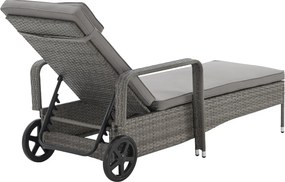 Polohovateľné ratanové lehátko BestBerg BBRF-1142G / sivá
