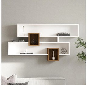 Nástenná polica KAREN 120x72,2 cm biela/orech