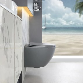 BPS-koupelny Závesná WC misa so SoftClose sedadlom HYD-7602, sivá mat