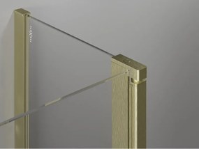Mexen Mist L, štvrťkruhový sprchový kút s 2-krídlovými dverami, 90 x 90 cm, 8mm číre sklo, zlatý matný profil, 8A32L-090-090-55-00