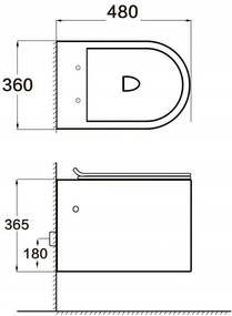 Mexen SOFIA Rimless závesná wc misa so sedátkom s pomalým zatváraním, 48 x 36 cm, čierna matná, 3354XX85+39100185