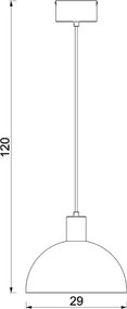 Závesný luster HANDA na lanku 1xE27/15W/230V bordový