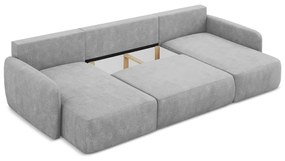 Svetlosivá ženilková rozkladacia/s úložným priestorom rohová pohovka (do tvaru "U") Lilo – Makamii