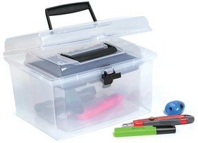 Plastový úložný box NUF2HT - priehľadná / čierna