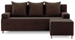 Rozkladacia pohovka s podnožkou FIREZE - poso Hnedá