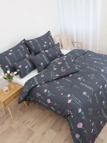 Bavlnené obliečky Renforcé - Vlčie maky tmavo šedé