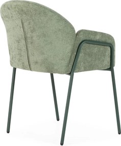 Zelené čalúnené jedálenské kreslá v súprave 2 ks Aslin – MOME