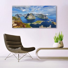 Obraz plexi Hory more záliv krajina 120x60 cm