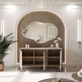 KOMODA ALWIN KAŠMÍR VYSOKÝ LESK 154 cm ĆIERNE NOŽIČKY 14 cm