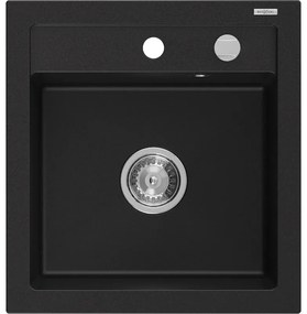 Mexen Vito granitový jednokomorový drez 520 x 490 mm, čierna - 6503521000-77