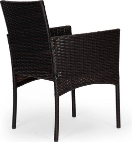 Technorattanový záhradný nábytok set 2 stoličky stôl tmavohnedý MultiGarden