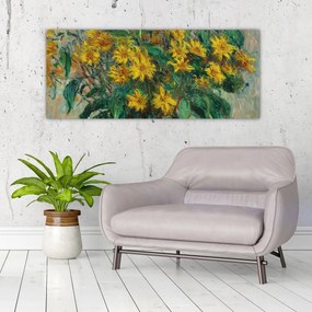 Obraz - Claude Monet, Jerusalem Artichoke Flowers, reprodukcia (120x50 cm)