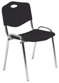 Plastová jedálenská stolička ISO Chrom, čierna