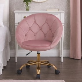 Zamatové kancelárske kreslo RUNDO ružová