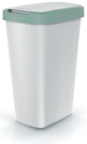 Odpadkový kôš s farebným vekom, 45 l, zelená / sivá