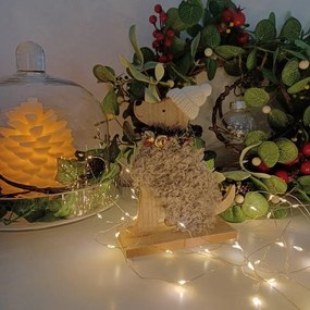 DECOLED Dekorace, dřevěný pes, 14,5 x 18,5 cm, šedá