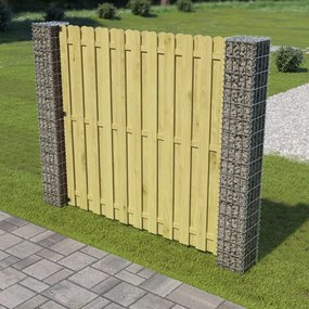 Záhradný plotový panel+gabiónové stĺpiky, borovica 180x180 cm 275903
