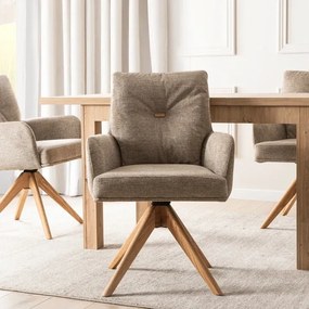 Otočná stolička Alesund - Hnedá, s pružinovým jadrom